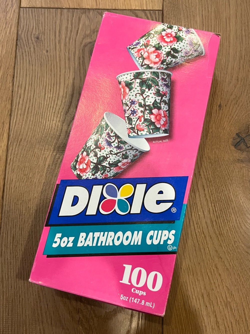 Dixie English Floral 5 oz Pink disposable cups Vintage Open Box